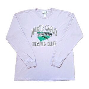 Vintage 90s Firstport Monte Carlo Tennis Club Sz Large Mens Purple Long Sleeve